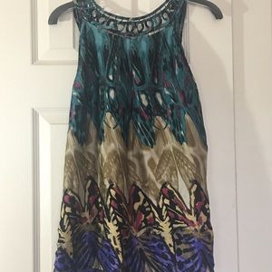 Silky sleeveless dressy casual blouse